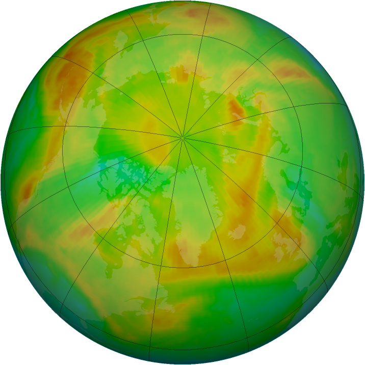 Arctic ozone map for 10 June 1998